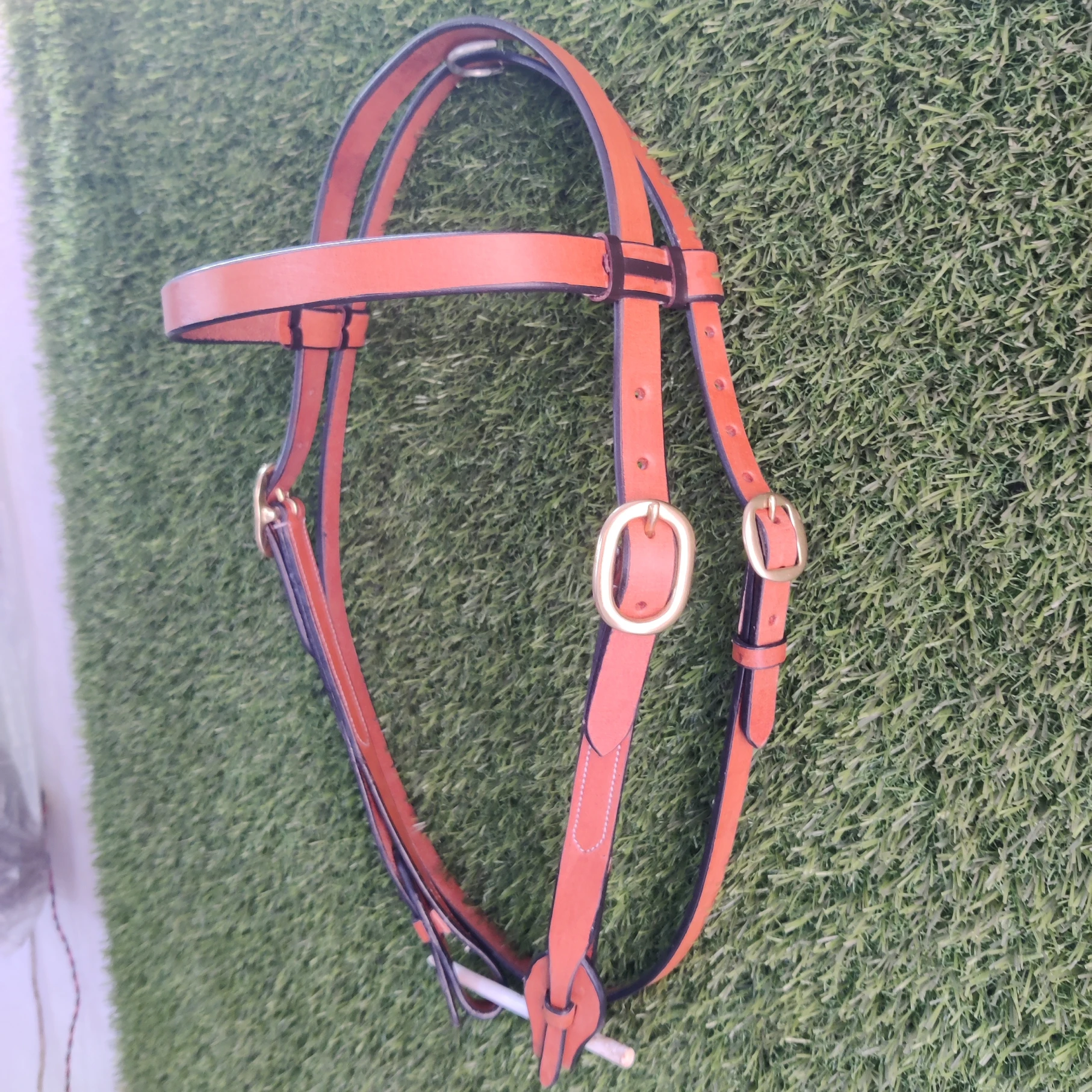 Genuine Leather Handmade Rawhide Knotted Western Bosal Headstall With Fancy Buckle Rope Lead