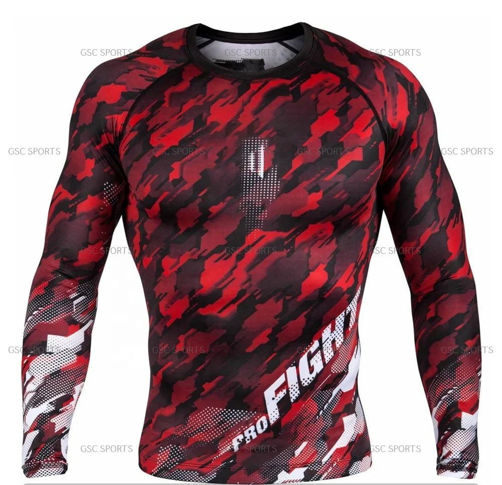Специально разработанный компрессионный rashguard BJJ Rashguard бойцов мужской тяжелый дизайн Топ гвардии MMA базовый слой топы