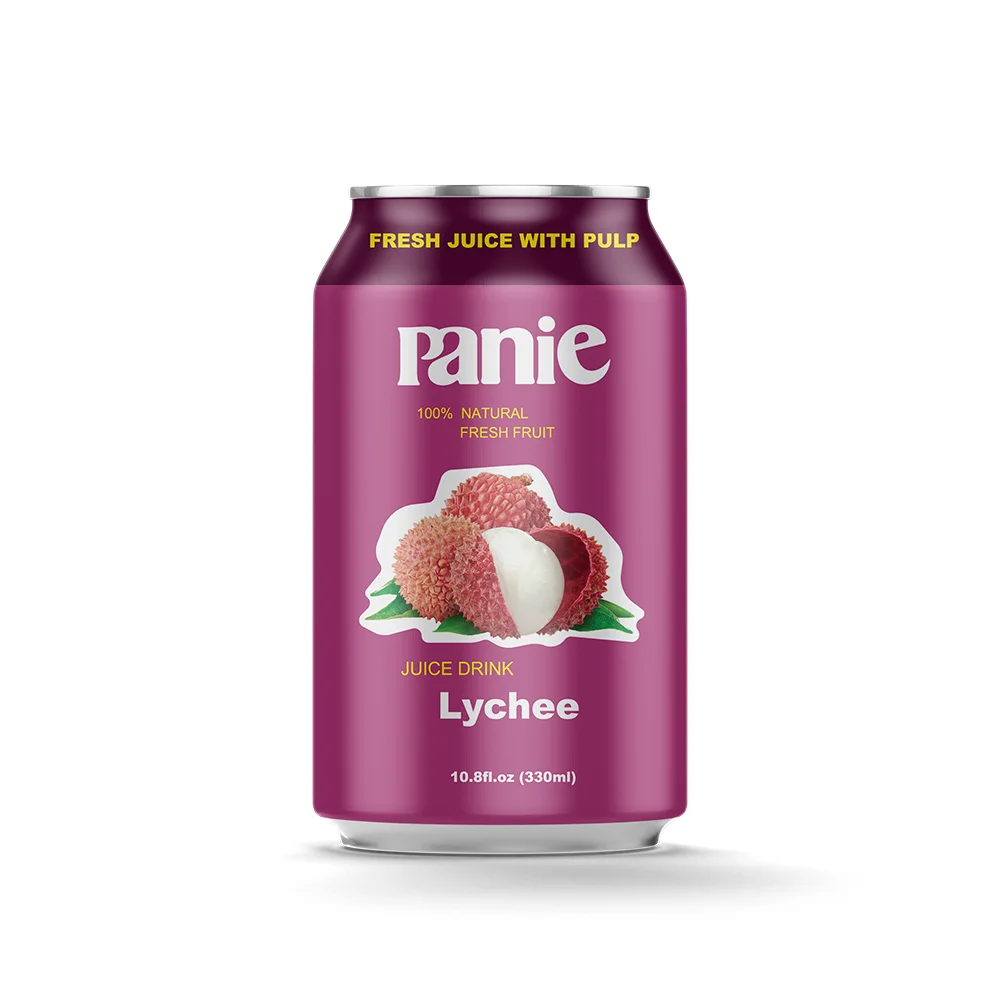 Напиток сока личи с мякотью в 330 мл банки Alu OEM фруктовый сок не от производителя концентрированного напитка во Вьетнаме