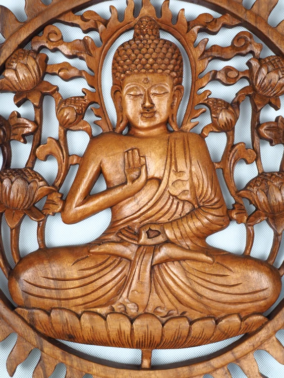 Wholesale Wooden Sculpture Relief Wall Hanging Home Decoration, Hand Carving Wooden Home Ornament