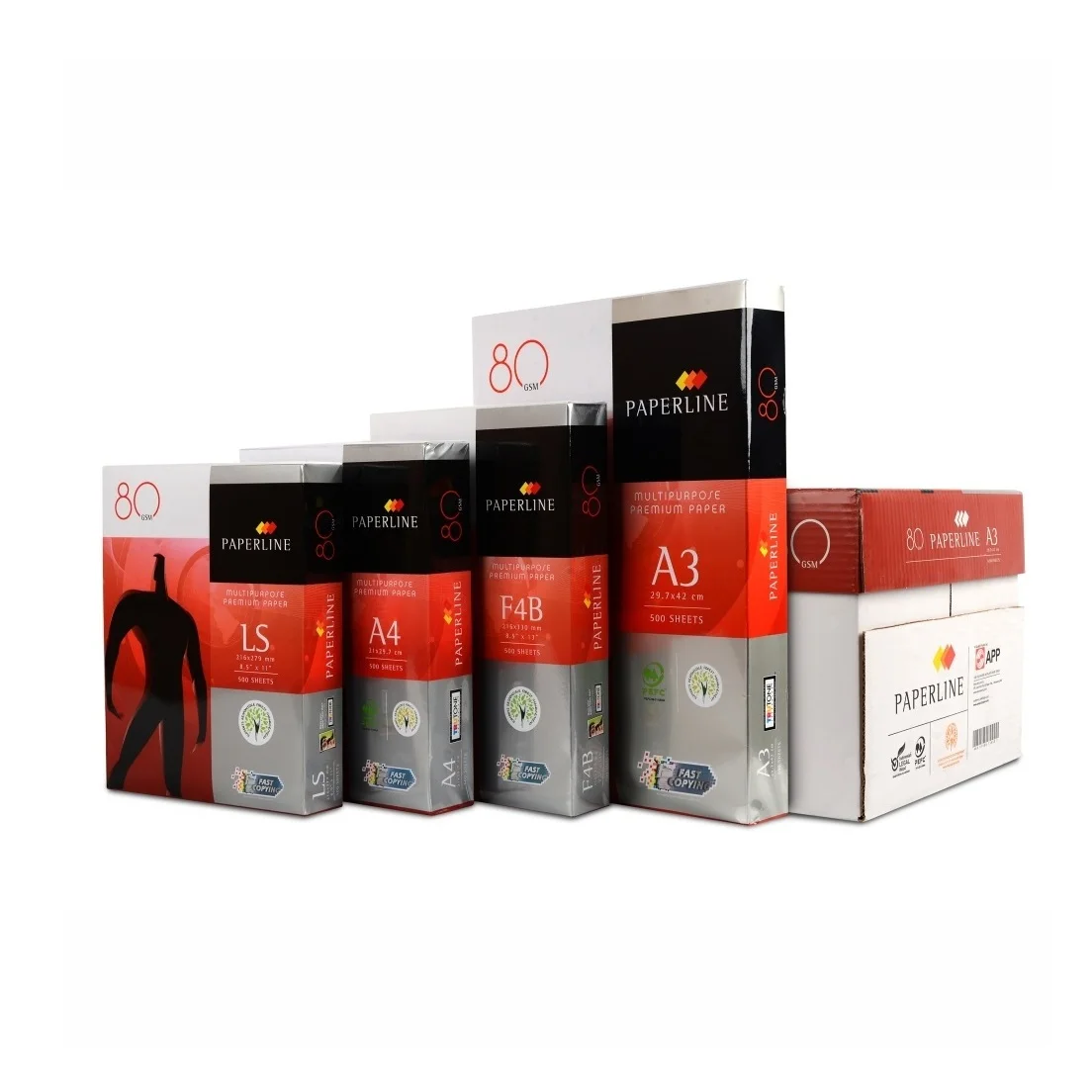 70 80 Gsm Paper Copy Paper Factory Cheap A4 Paper White Paperline / Paperbase Gold A4