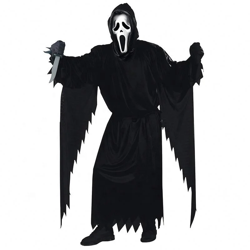 Scream Costumes Kids Children Party Horror Scary Cosplay Costumess Halloween Adult Black Scream Ghost Face Zombie Costumes