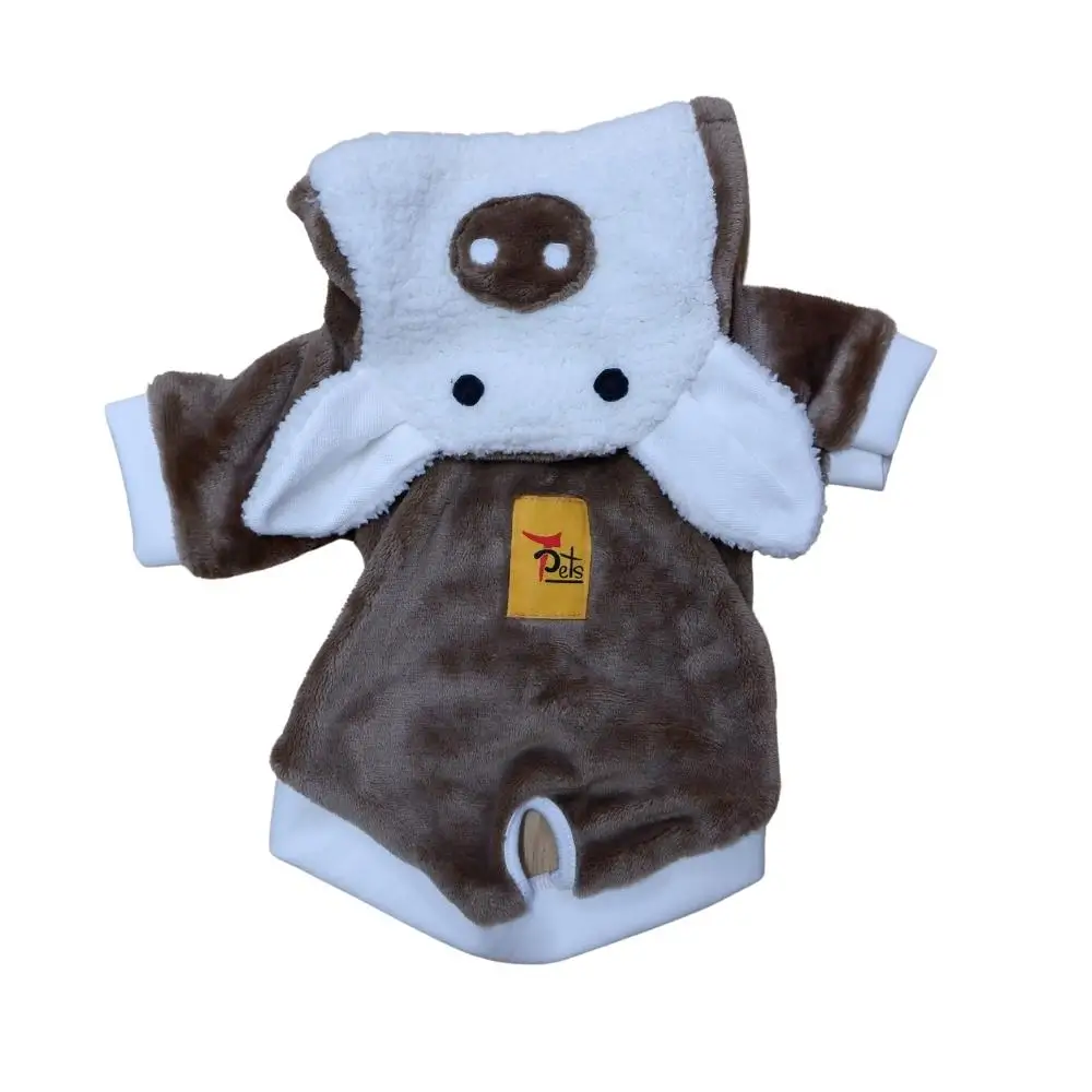 Pet Apparel Handmade Little Pig Hoodies Coat Pet Clothes Autumn Winter Plush Cartoon Pet Warmer Soft Costume Cute Fashion