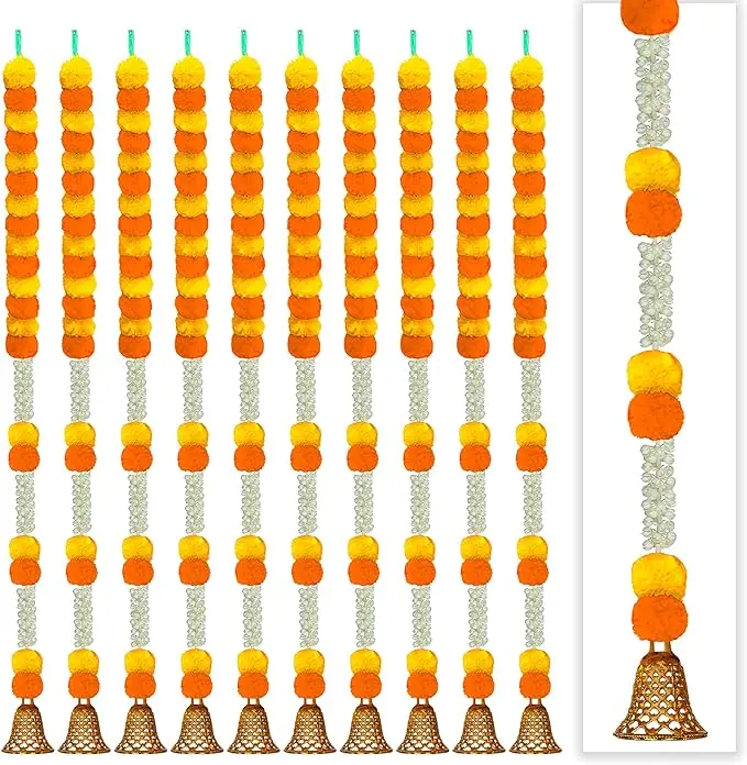 Artificial Marigold Flower Decor Garlands For Wedding And Home Decoration Diwali Marigold Flower