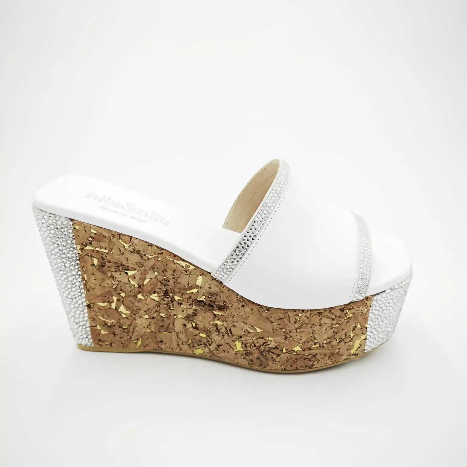 Nila & nila кожаные сандалии на танкетке ручной работы сделано в Италии модная обувь из натуральной кожи высокой с квадратным носком подошва