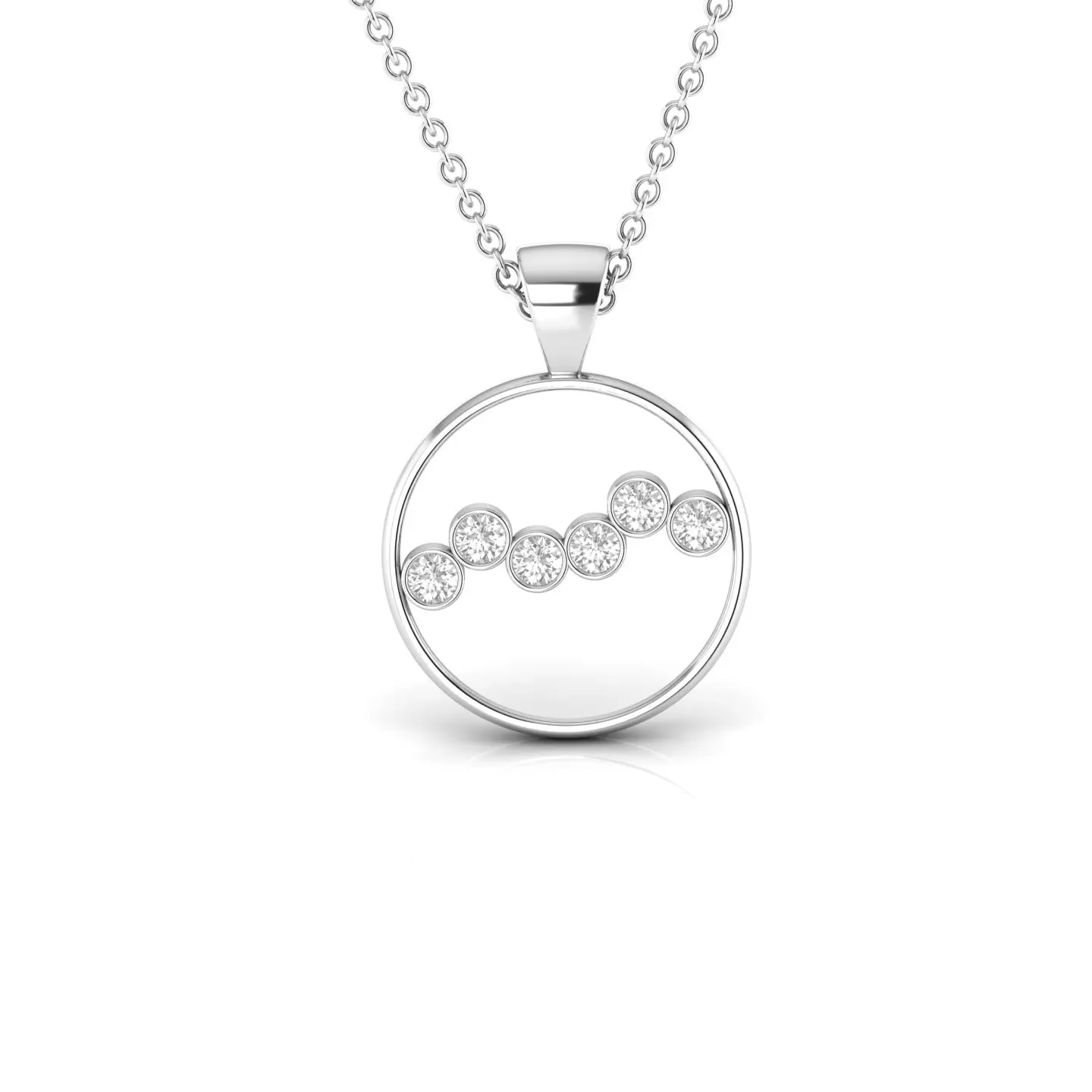 Brilliant Circle Design Bezel Set Lab Grown Diamond Round Pendant For Women Fine Jewellery In Solid 18kt Yellow Gold Trendy Gift