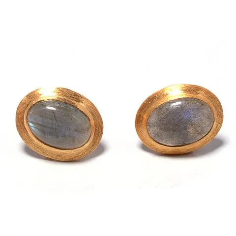 Brass Earrings Labradorite Attractive Gemstone Brass Earrings