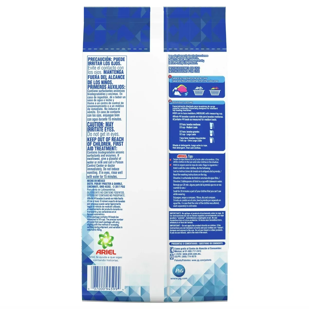 Ariel Powder Laundry Detergent, Original Scent, 44 loads (70 oz., Pack of 2)