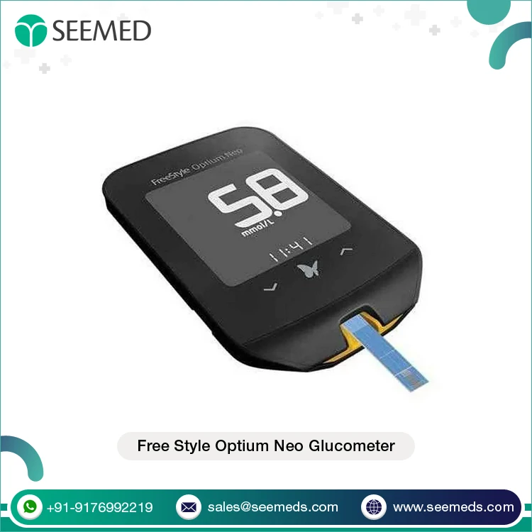 High-contrast LCD Display No Coding Required Blood Sugar Level Test Free Style Optium Neo Glucometer at Best Price