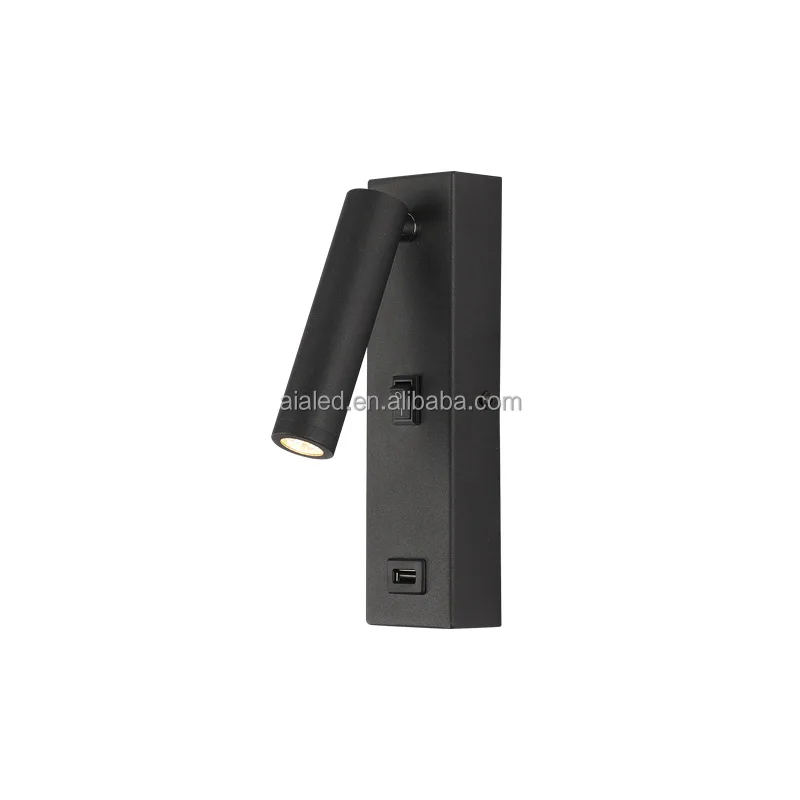 Wall mounted room with switch USB charging port bedside reading lamp corridor headboard light wall fitting