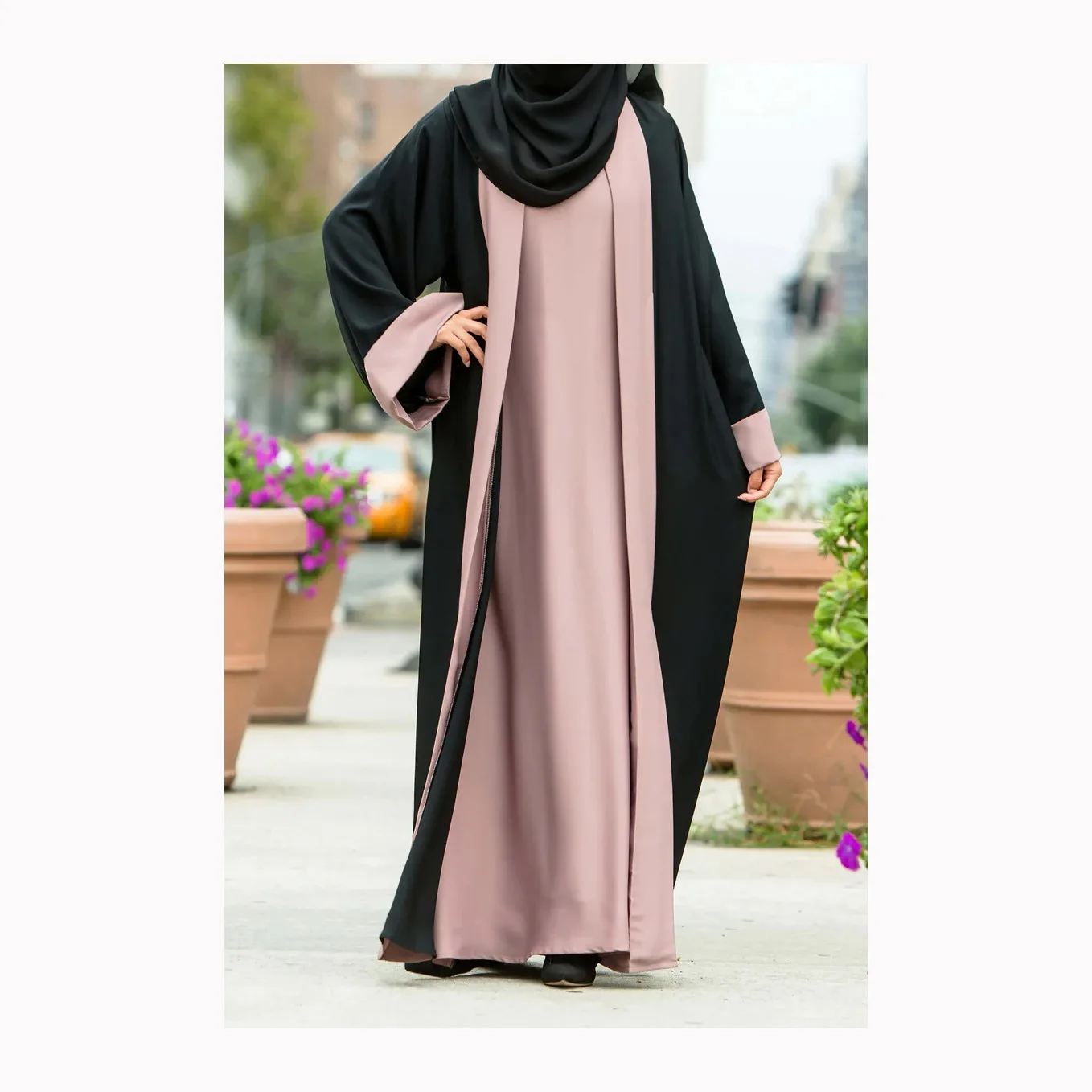Dubai Abaya beautiful black colour muslim traditional abaya hand work kaftan traditional islamic clothing for women