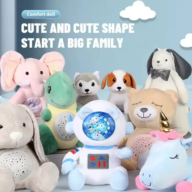 Eco-Friendly Baby Slumber Buddies Cartoon Toy With Projection And Music Sleeping Soothing Toys Bear