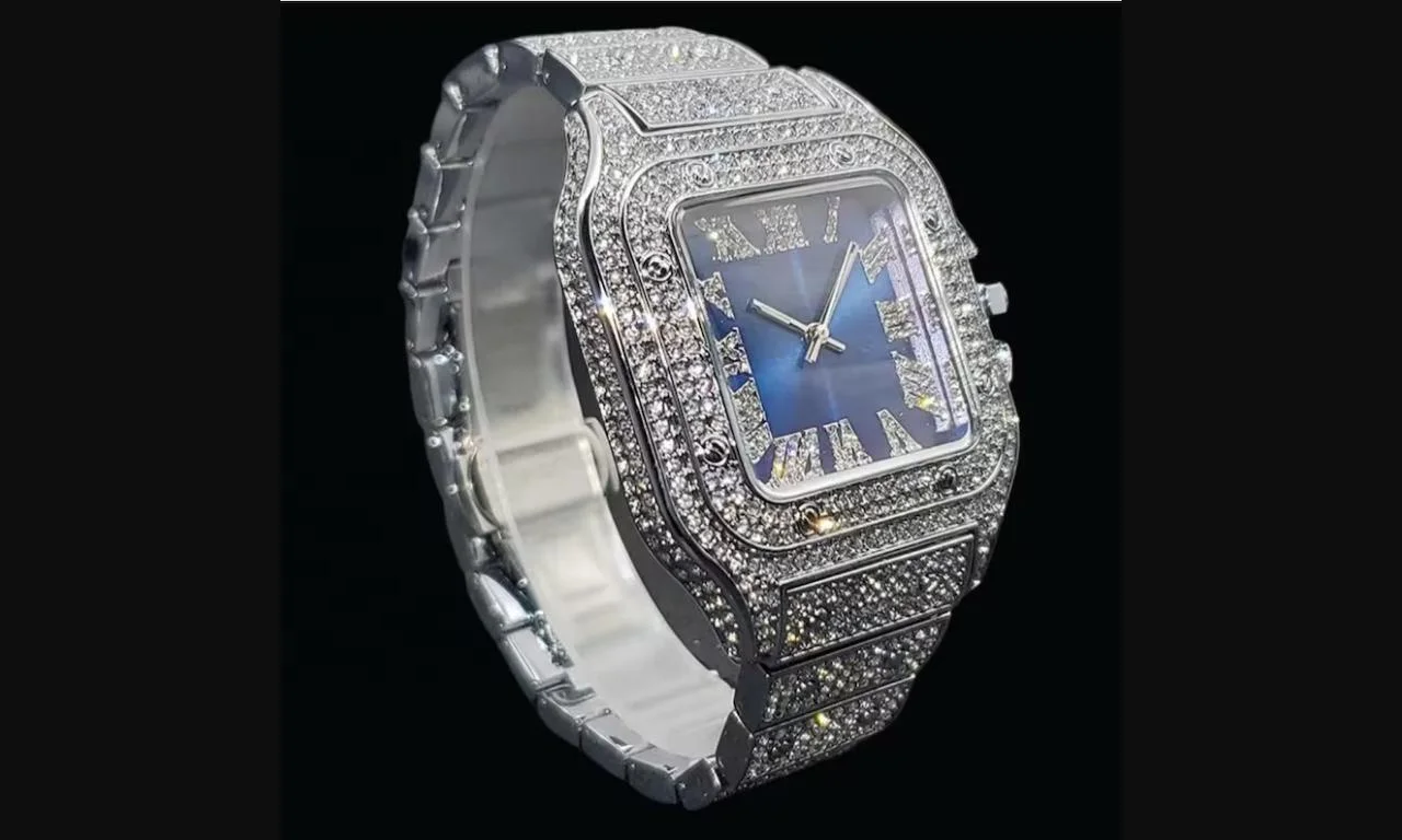 Роскошные наручные часы со льдом и бриллиантами брендовые Vvs Moissanite механические из нержавеющей стали для мужчин