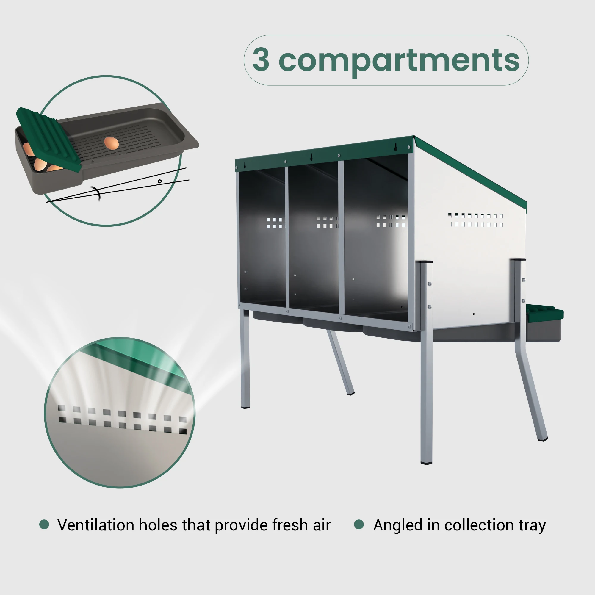 Spacious and Sturdy Metal Coop for Hens: Des Champs MG03-L