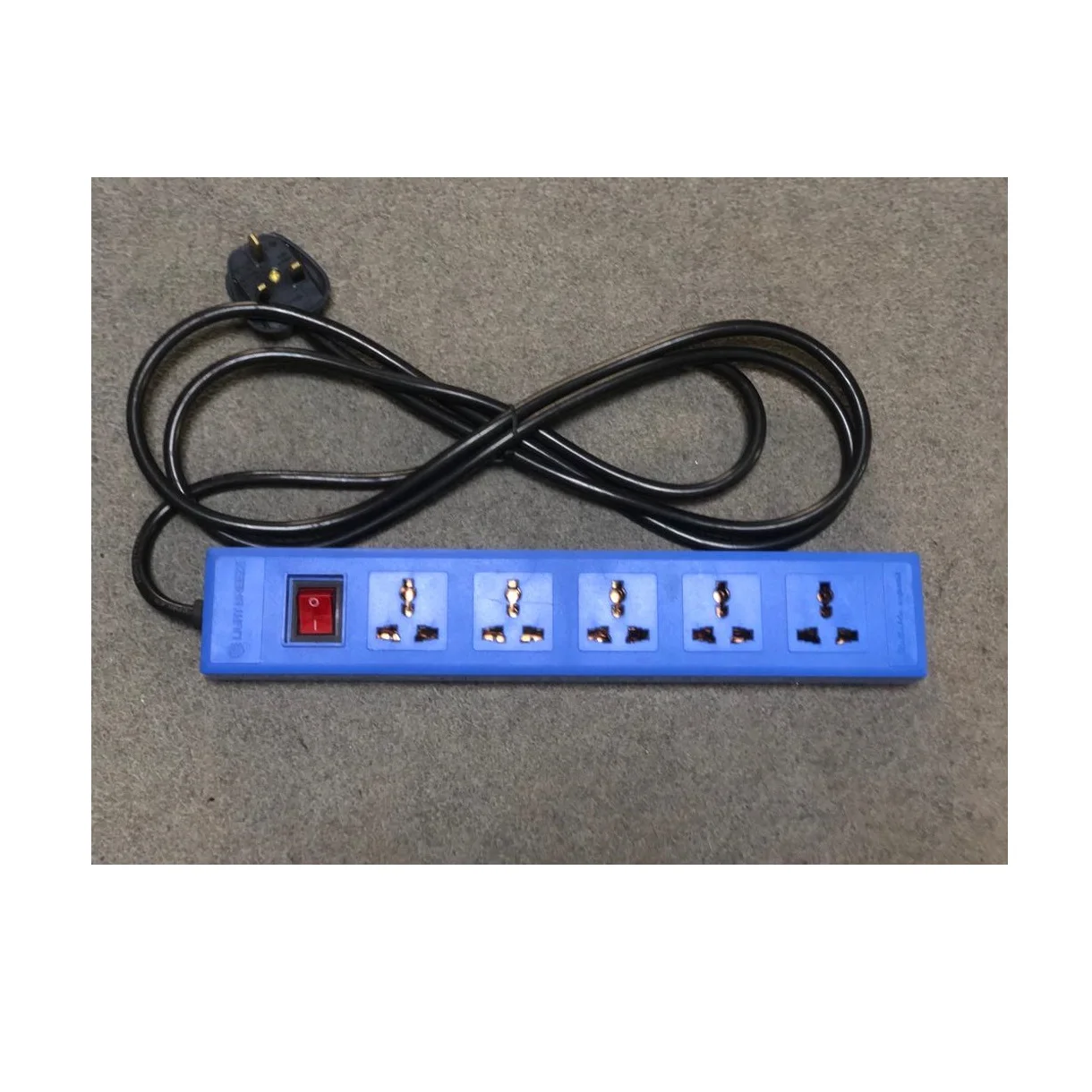 5 Way Universal UK type Socket Voltage200-240V Power Extension Socket PVC plastic body material Export From Bangladesh