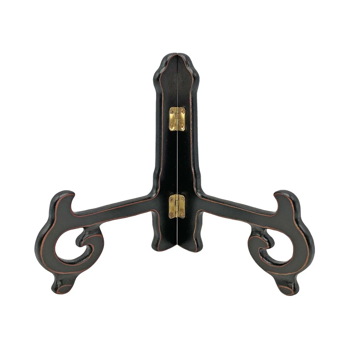 Simple Design Plate Storage Shelf Antique Black Color Tabletop Display Elegant Kitchenware Plate Stand and Holder for Home Decor