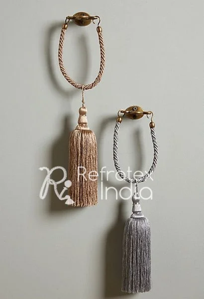 Latest Design in Green Color with Long Tassel Polyester Tiebacks By Refratex India Made in India