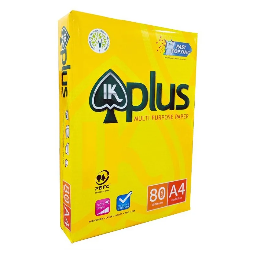 Оригинальное качество бумага Ik Plus/Ik желтая A4 копировальная 80gsm75gsm 70gsm