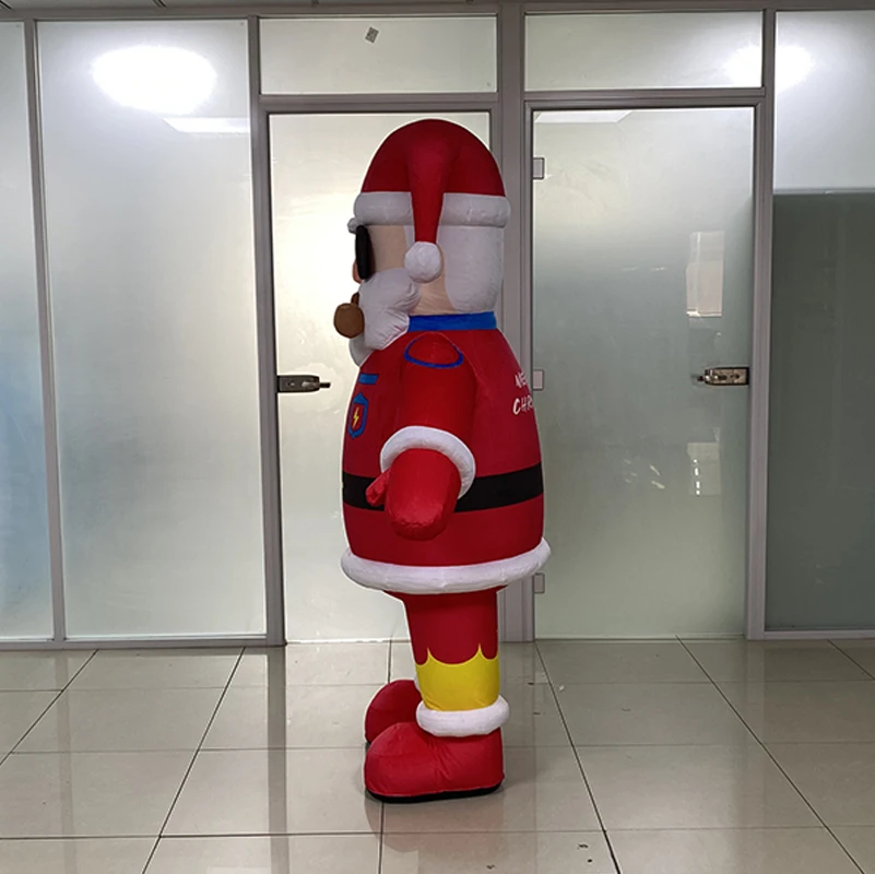 New Design Handsome Customized Moving Inflatable Father Christmas Wearable Giant Inflatable Walking Santa Claus Costume