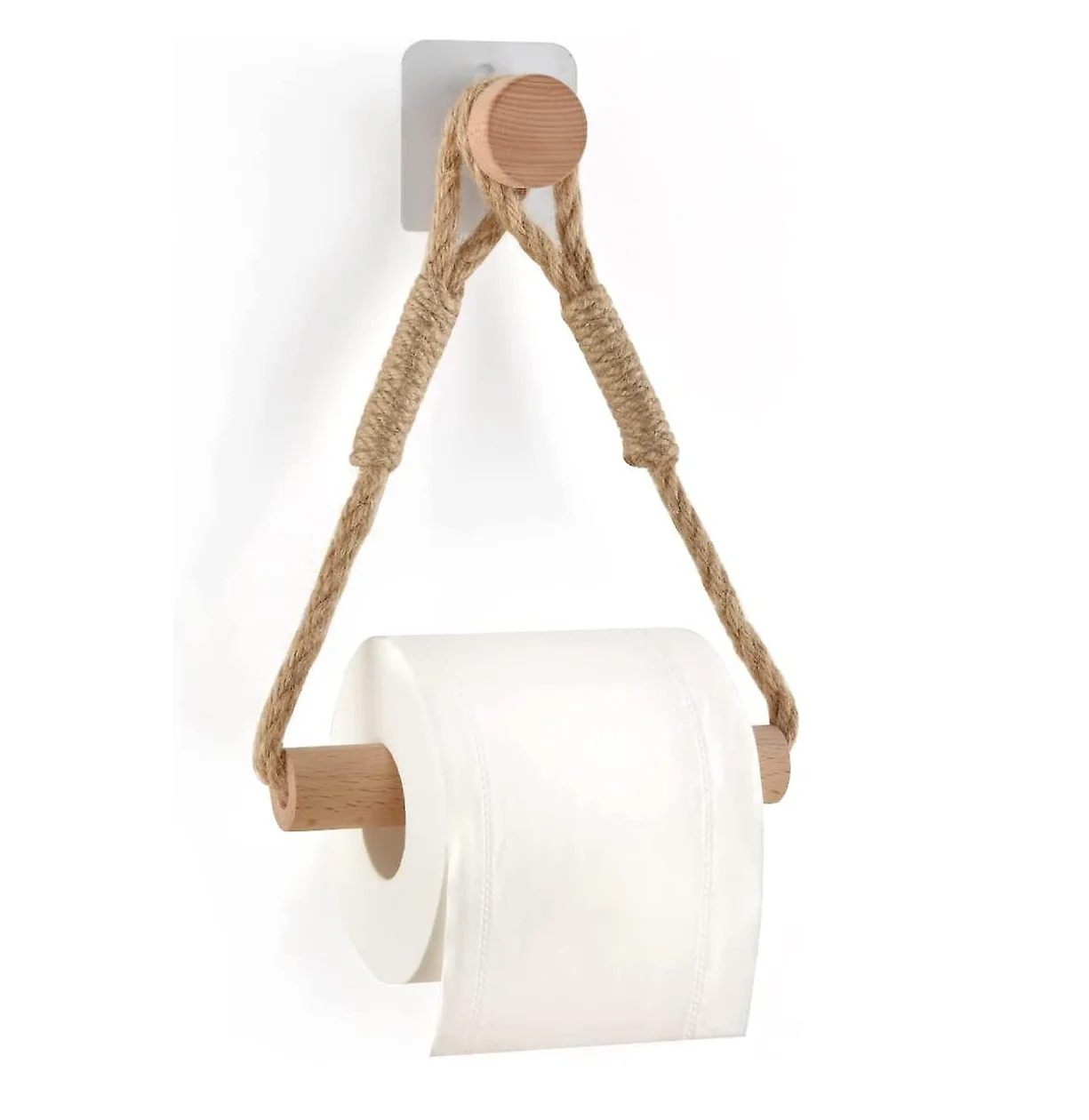Hot Sale Bathroom Vintage Design Hanging Towel Ring Rack Hemp Rope Toilet Paper Roll Holder Piece