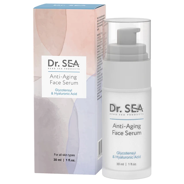Dr.Sea Cosmetics Anti-Aging Face Serum with Glycotensyl and Hyaluronic Acid  For Aging Skin Suitable For All Skin Types