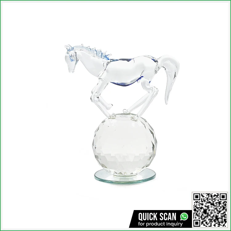 Most Selling Home Decoration Animal Figurine Handmade Glass Horse Available At Factory Price