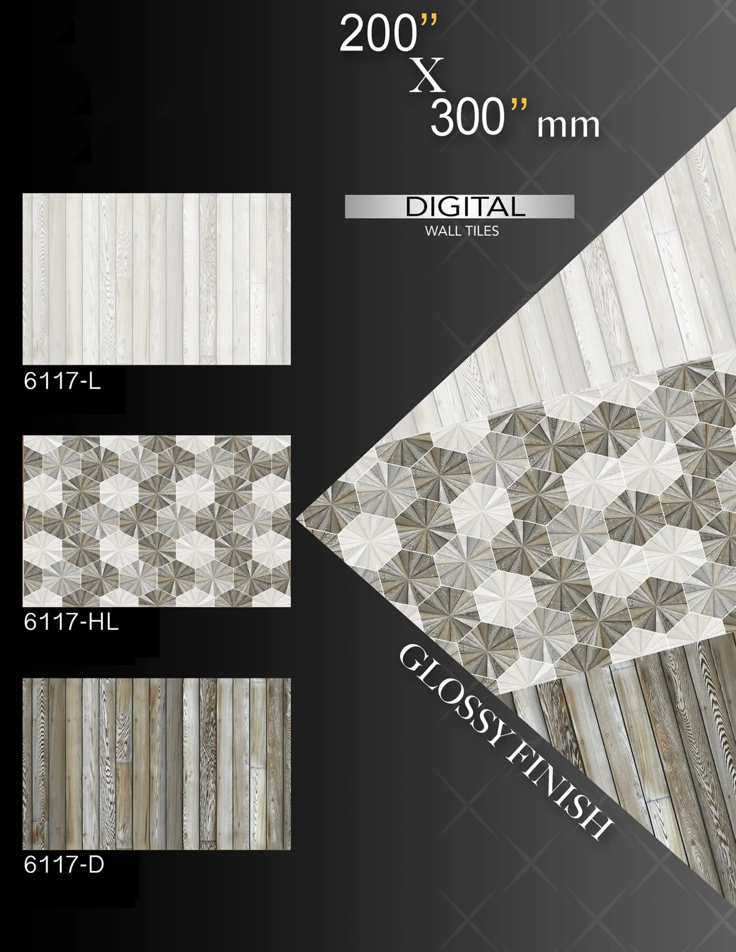 FLOOR WALL TILES WITH MATTE AND GLOSSY SURFACE FINISH  200X300mm WITH PREMIUM GRADE MATERIAL READY TO DISPATCH
