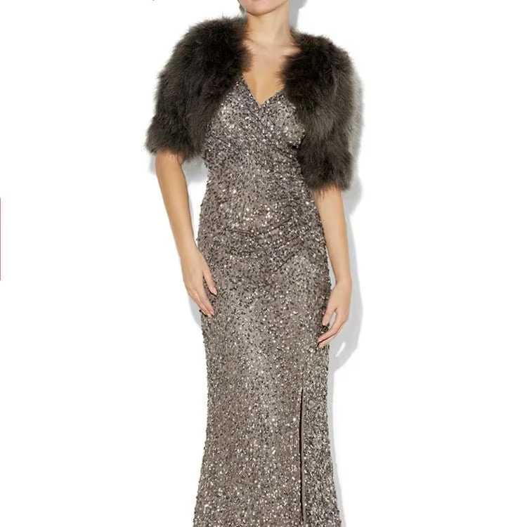 Platinum BLUE Beaded PLUS SZ Gatsby Miss Fisher 1920s flapper beaded party gown wedding dress and embellished dress