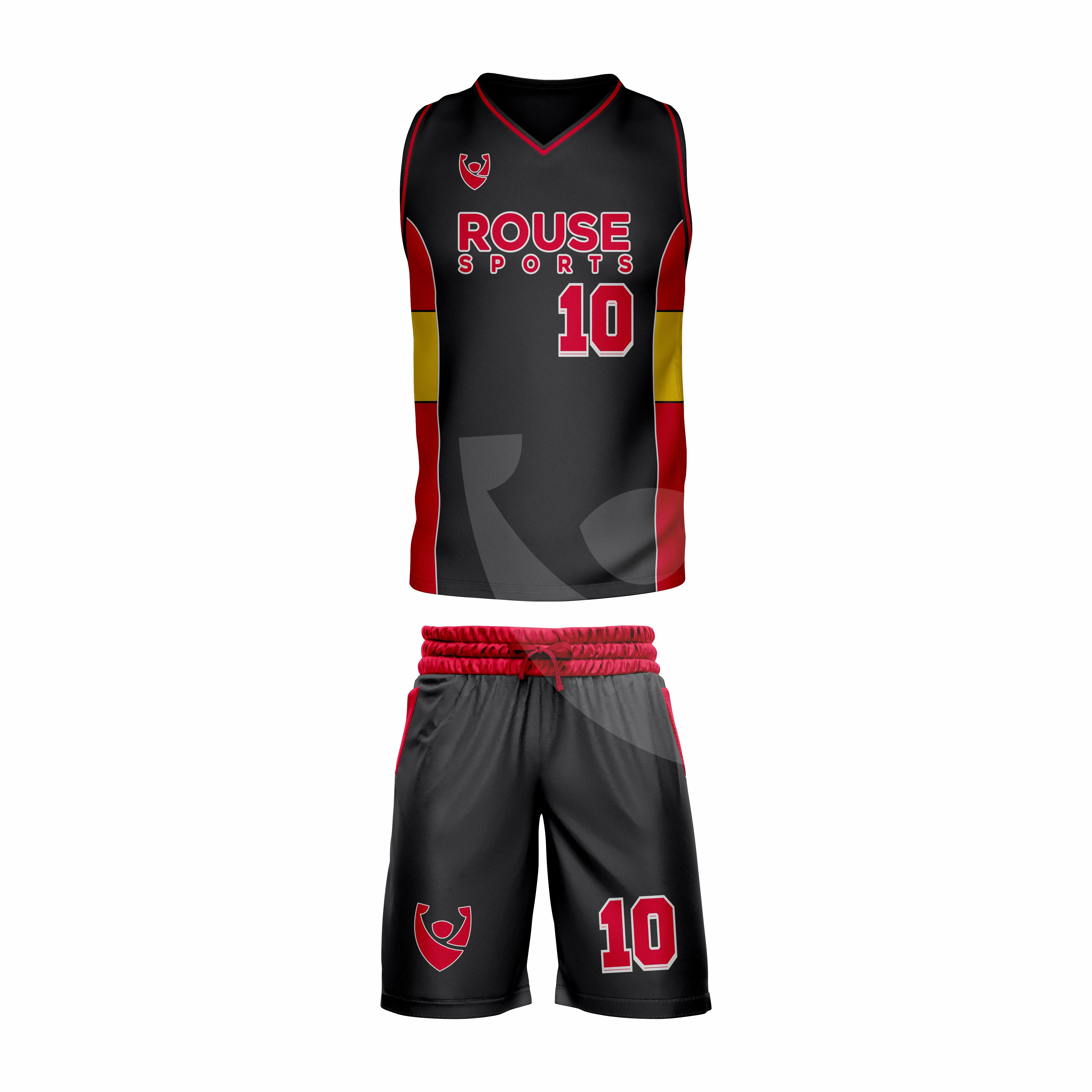Men Custom Sublimation Basketball Uniforms Tackle Twill Uniform Design red College Basketball Referee Uniform