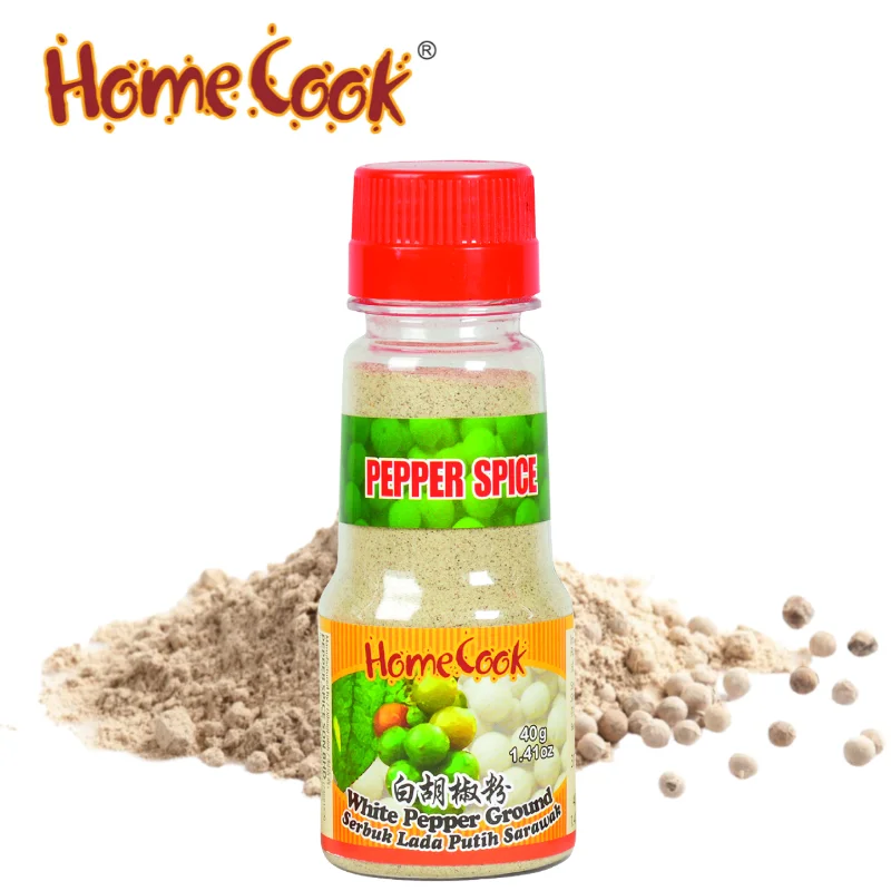 Fresh Ground White Pepper 40g Best Quality Pure White Pepper For Marinades Meat Seasoning Spices Pepper Malaysia Top Exporter