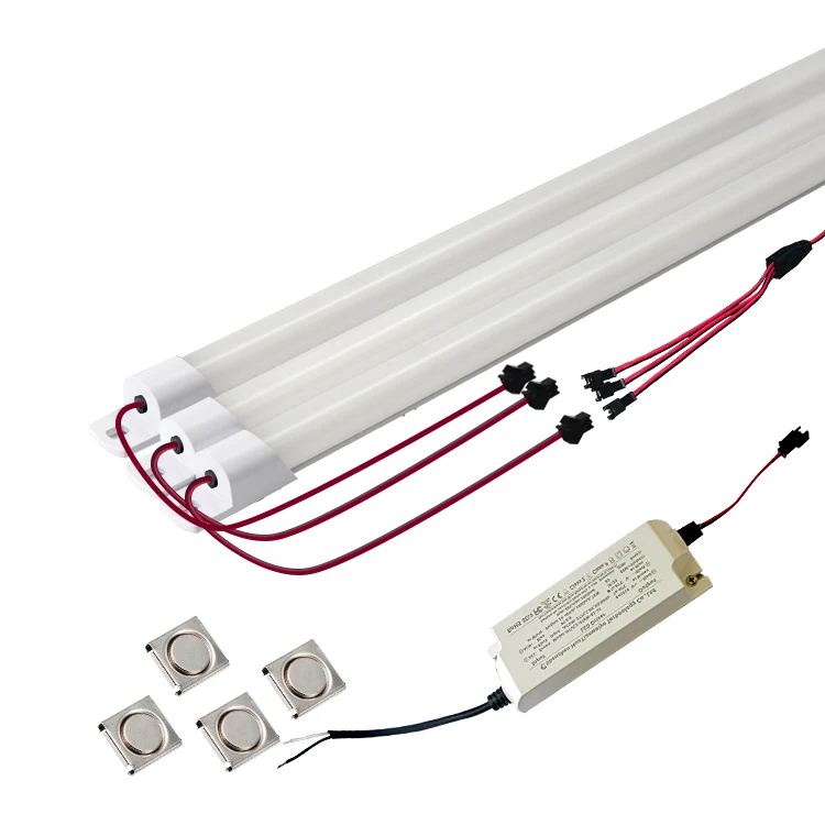 ETL DLC Premium 0-10v Dimmable Fast Install Magnets Install Led Troffer Retrofit Kit Strip