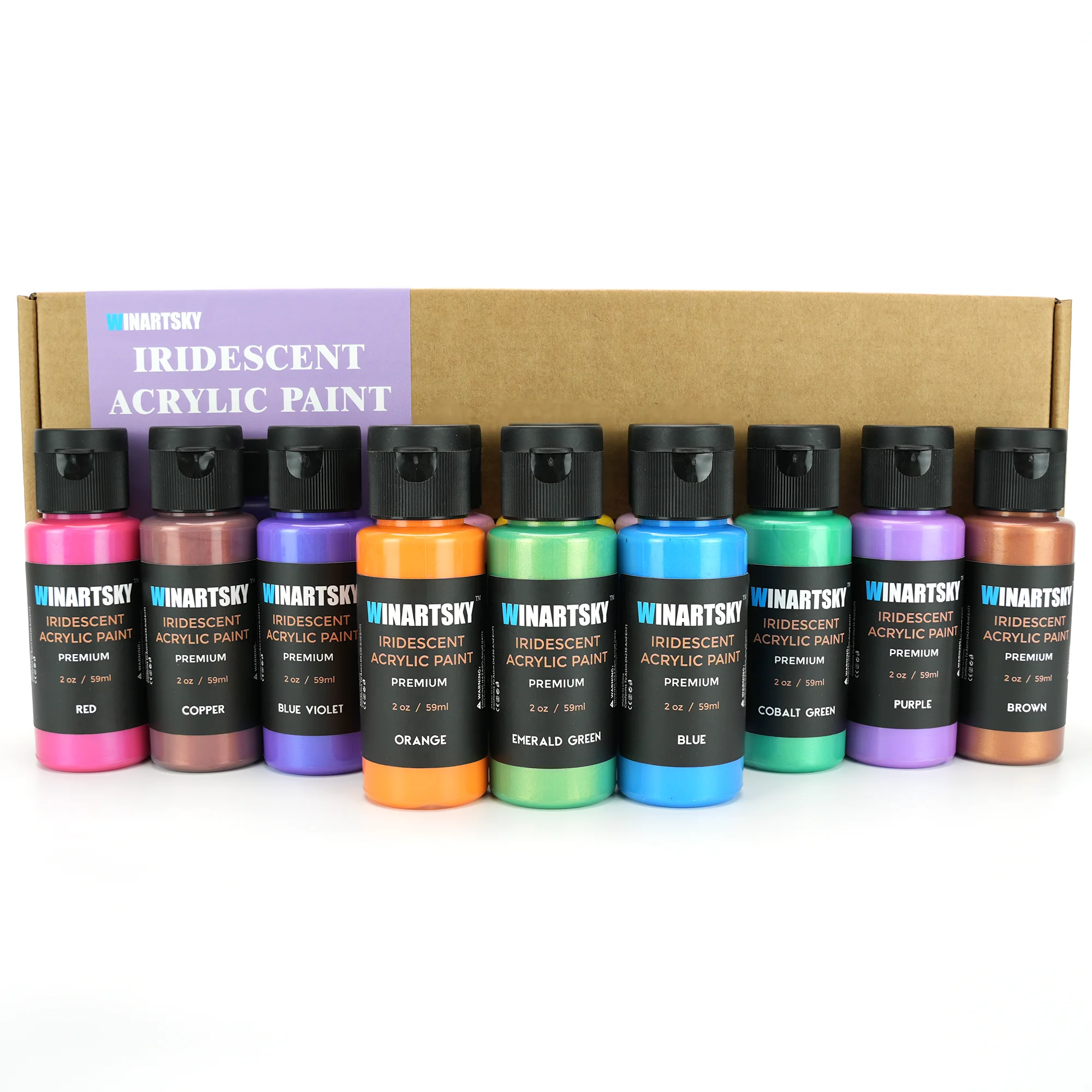 12 Colors Iridescent Acrylic Paint 60ml Color Change Acrylic Paint