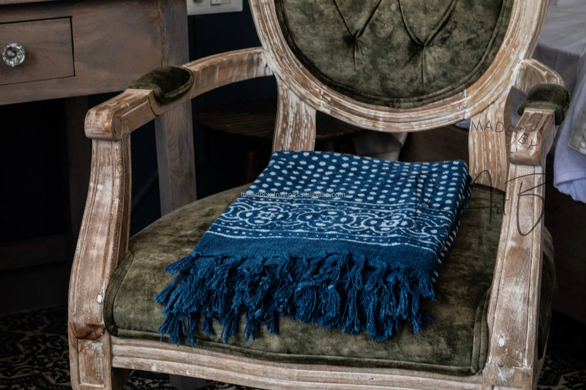 Turkish Style Bedspread Sofa Cover Bed Cover Custom Size Wholesale Blanket Woven Pattern Blankets Soft Tassels Bulk Supply