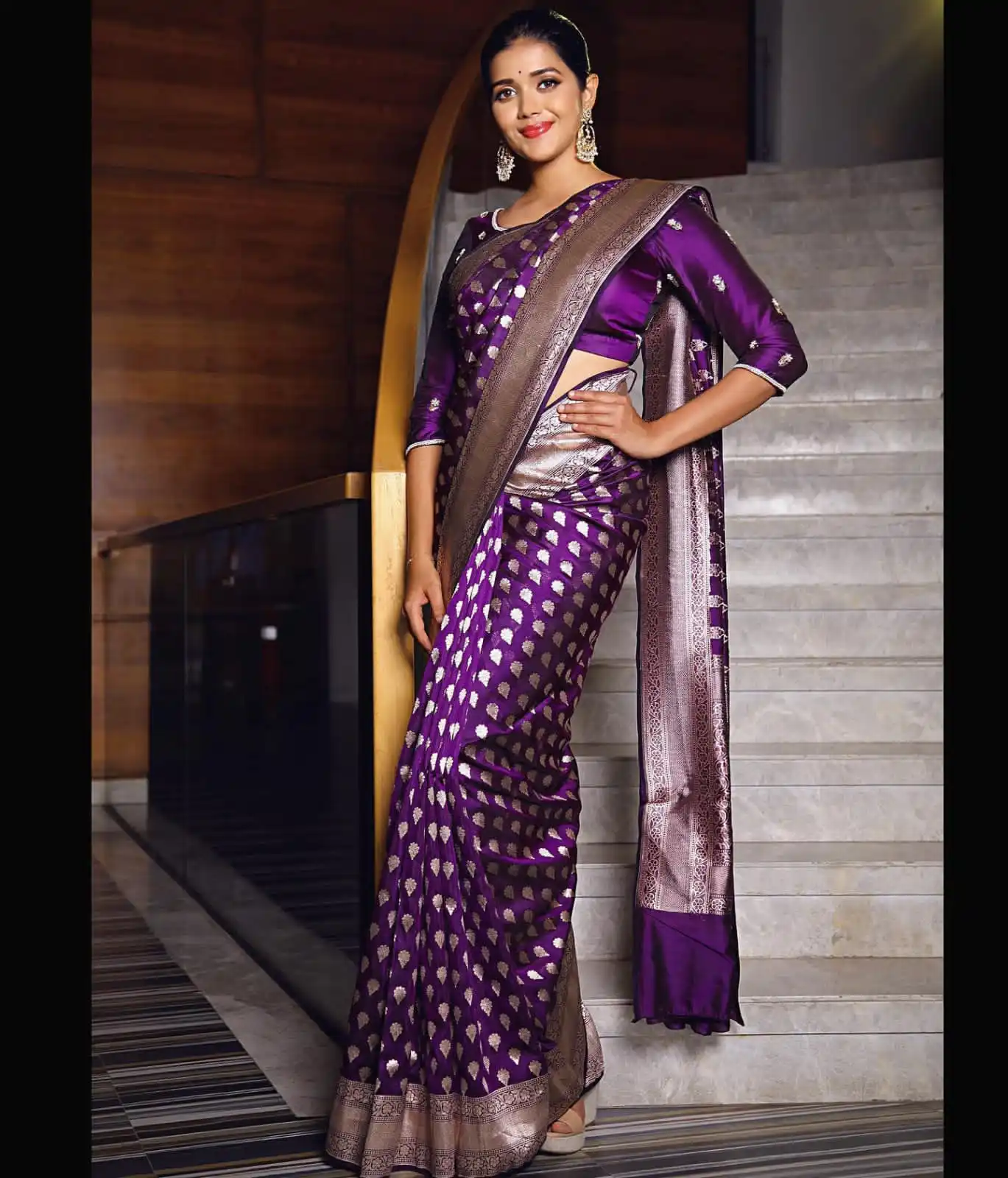 New fashionable party wear banarsi silk saree with blouse piece indian women wear sari cheap low price wholesale surat