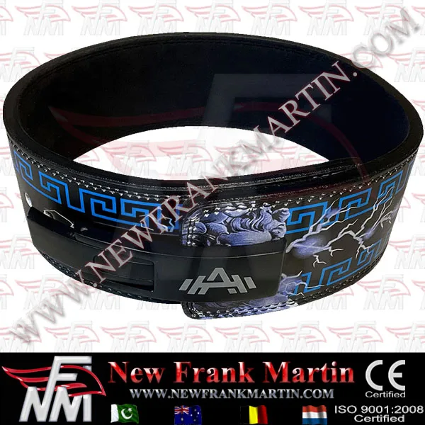 NFM Lever Buckle Belt Anime Weight lifting Character Zeus Print Demon Power Lifting Gym Training Leather PU OEM ODM Custom Logo