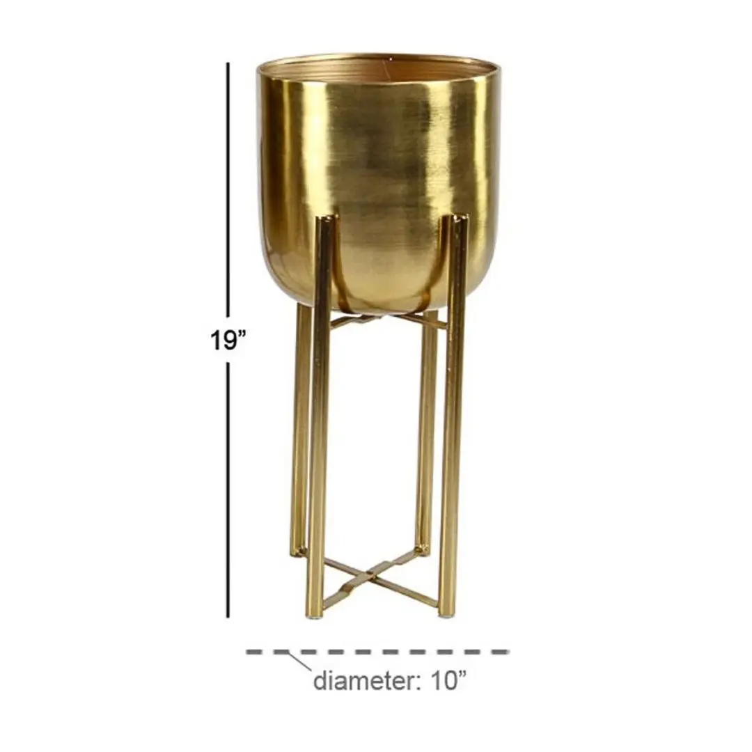 Classic Indian Metal Flower Pots & Planters with Stand for Home Garden Hotel Restaurant Living Room Decoration By WB INC