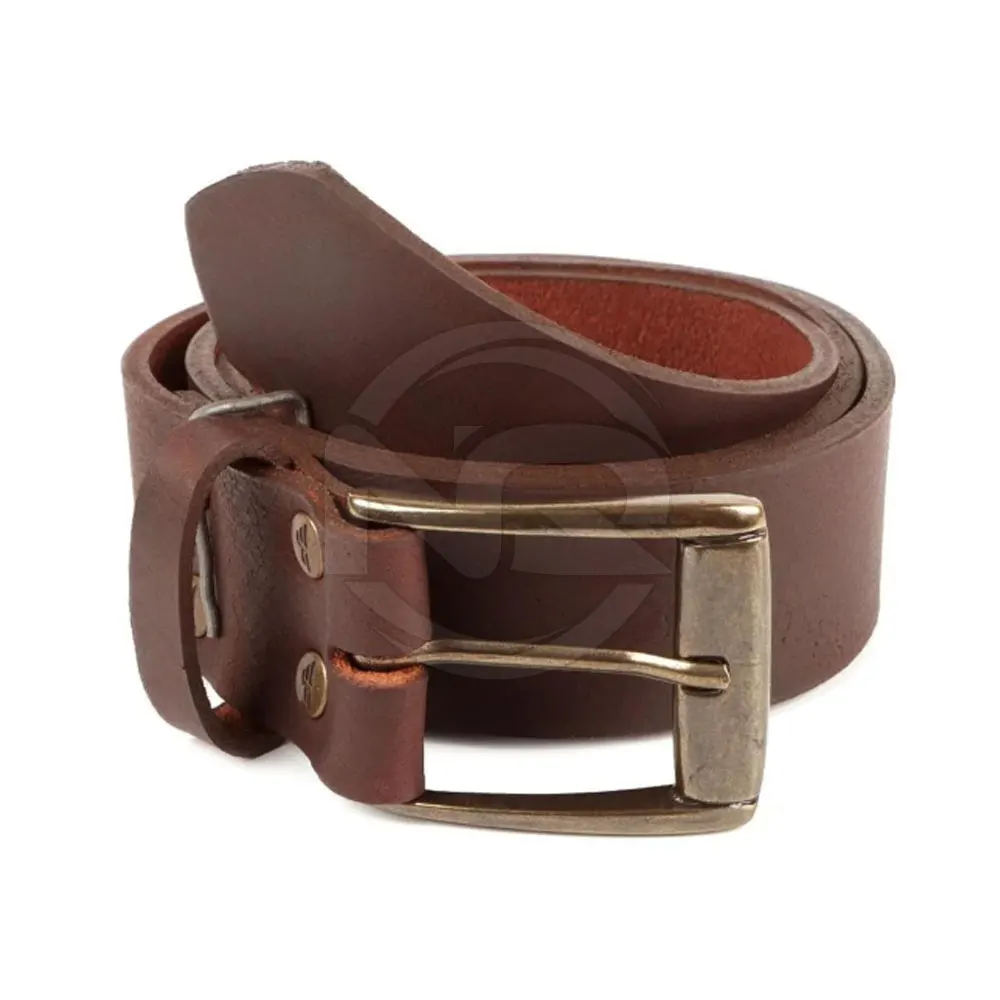 Direct Factory Good Quality Brown Colored Pure Cow Hide Leather Belts For Men Whole Sale Rate 2024 Leather Belts For Men
