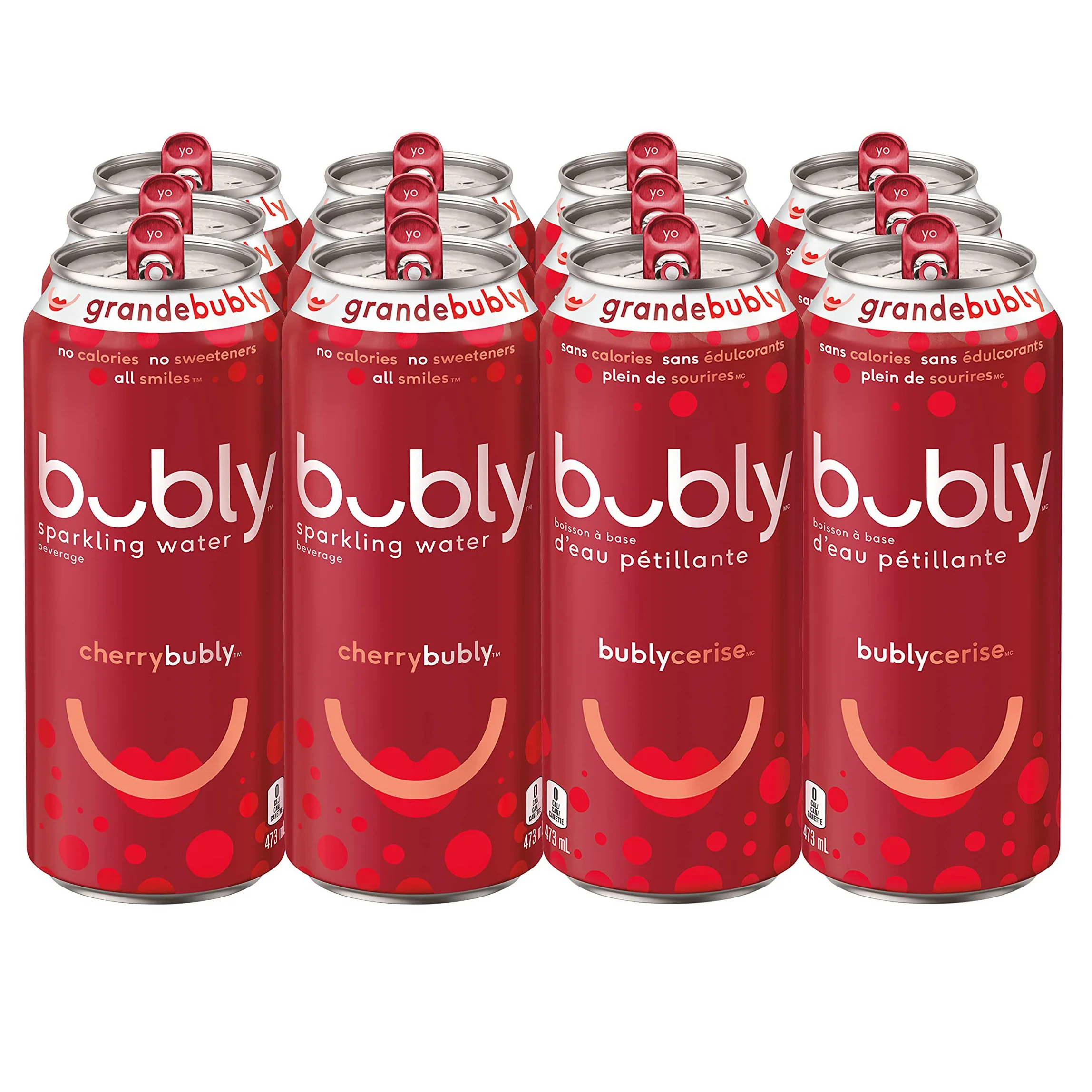 Bubly - Sparkling Water Beverage, Apple Bubly Strawberry Flavored Sparkling Water Cans, 8 pk / 12 fl oz