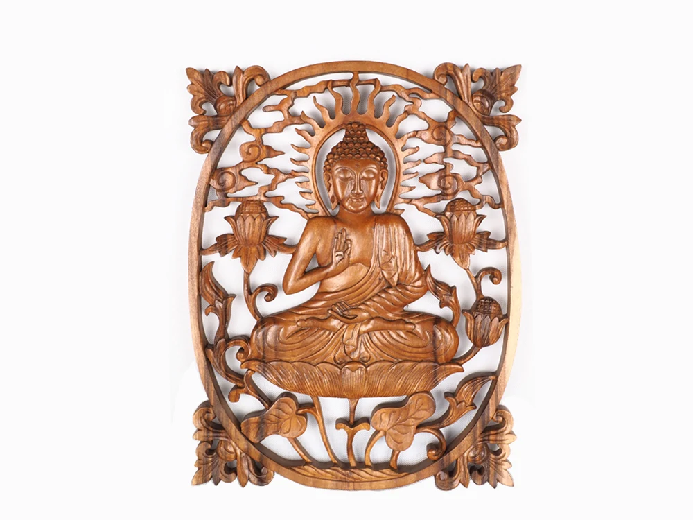 Wholesale Wooden Sculpture Relief Wall Hanging Home Decoration, Hand Carving Wooden Home Ornament