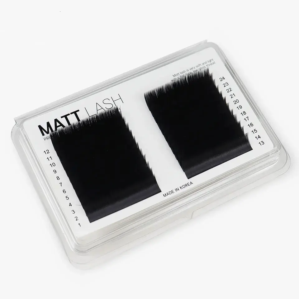 private label Korea False eyelash Mink Eyelashes BlackBerry Matt Lash Silk Eyelash Extension individual natural lash OEM