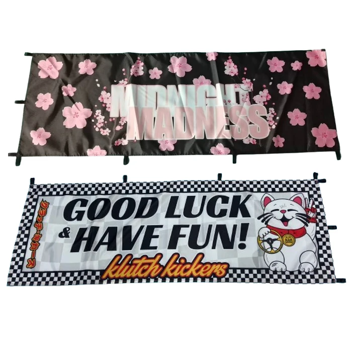 Cheap Price  New Product 100D Polyester Indoor Car Event Customized Logo 180x60cm  Japanese Nobori Flags with Straps or Eyelets