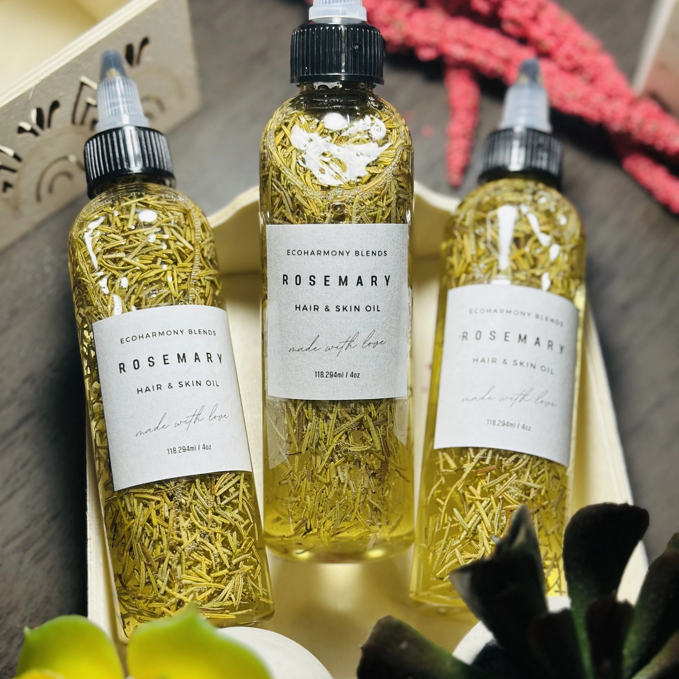 Homemade Herbal Vegan Olive Jojoba Castor Rosemary Avocado And Peppermint Hair Growth Oil For Men