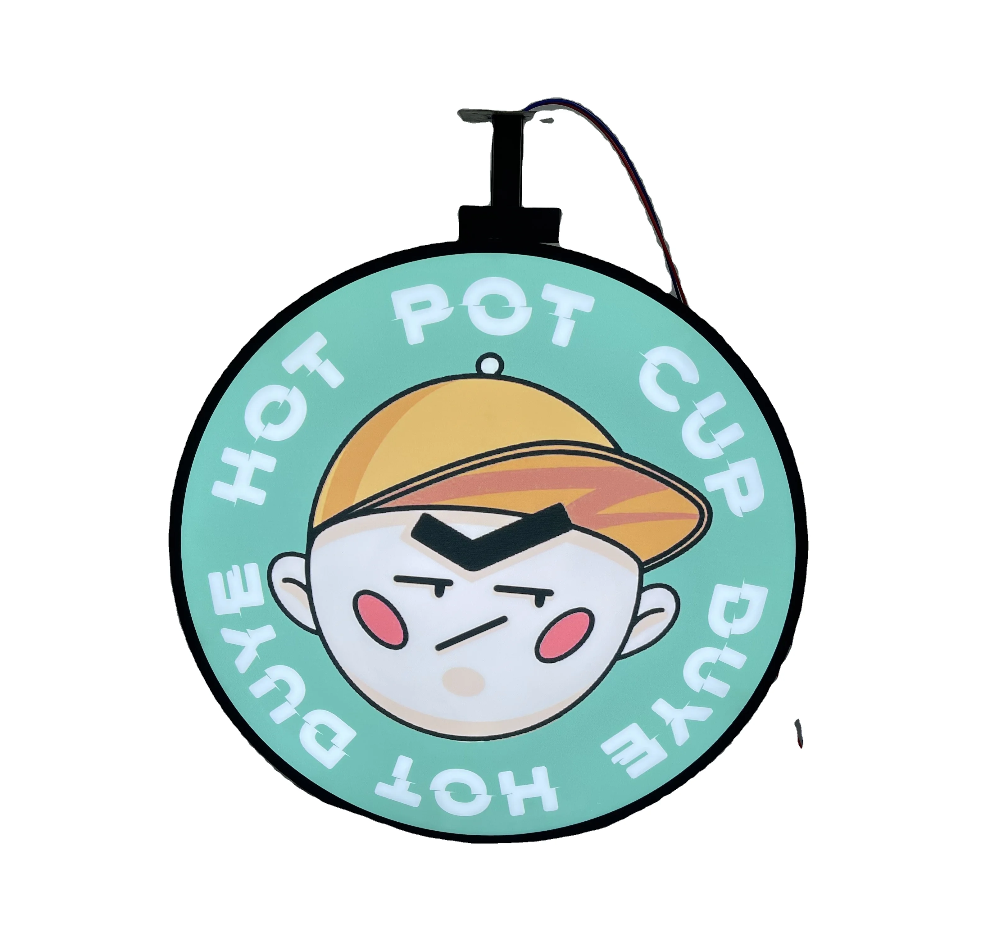 Factory Direct Sales Wall Side Hanging Board Circle Mounted Signboard Two Sides Led Light Box Sign For Bar Restaurant Store Signs