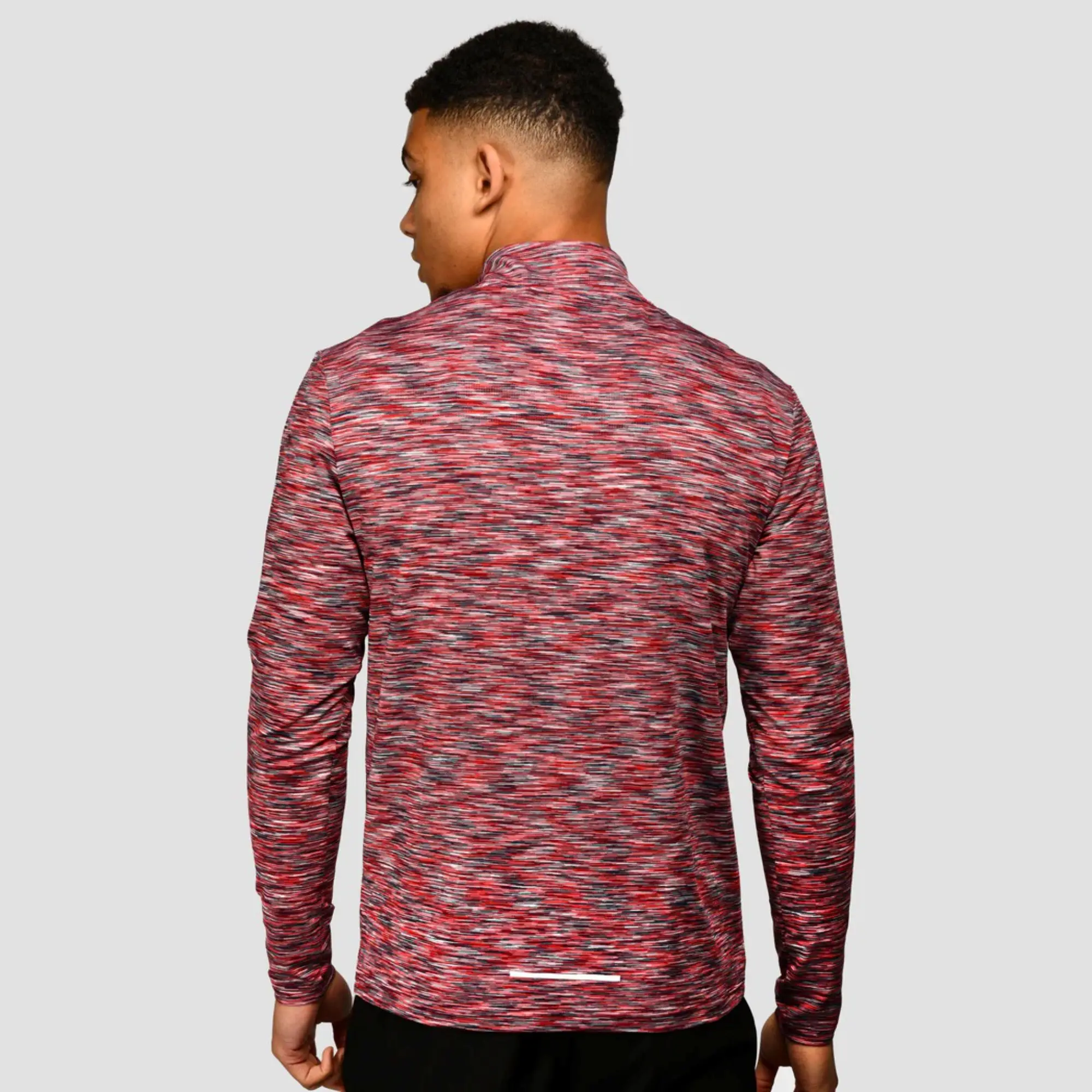 Reflective Logo Lightweight Breathable Cardinal Red 88% Polyester 12% Elastane Slim Fit Mens Trail 1/4 Zip Long Sleeves Shirt