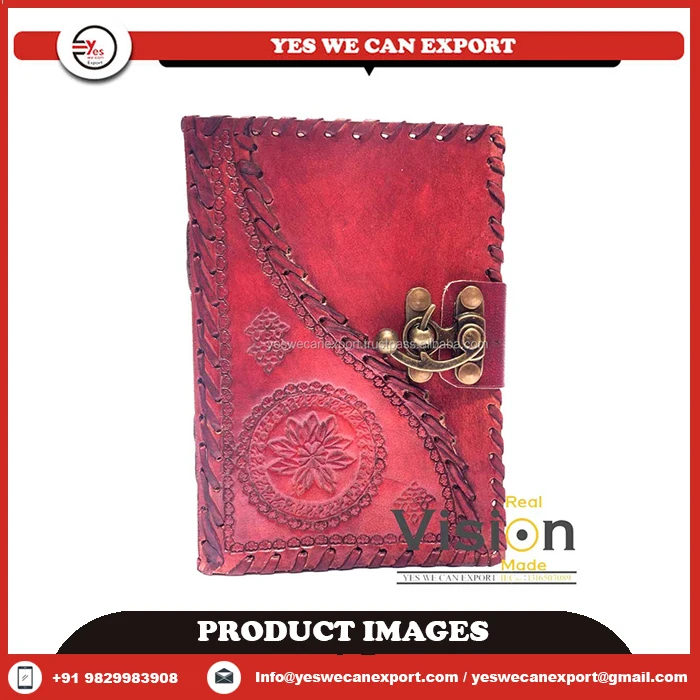 Antique Style A4 Leather Organiser Journal Latest Printed Office Design with Lock for Men & Women Wholesale Price