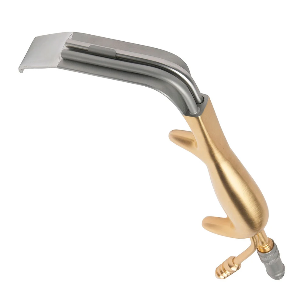 Best Quality Retractor Tebbtts Fiber Optic Breast Retractors With Teeth Tube Gold Plated Handle Metal Steel Surgery Retractor