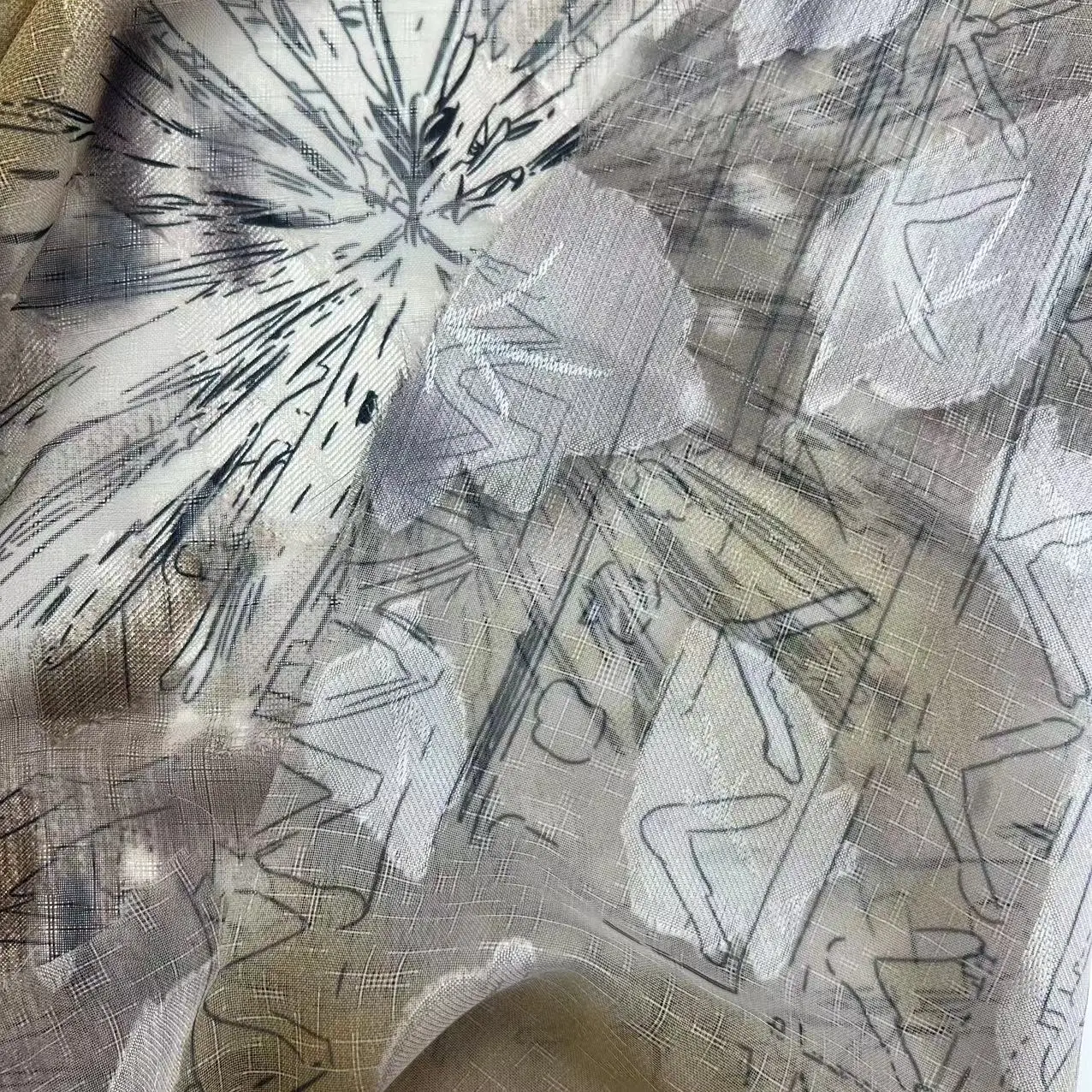 High Quality Popular fireworks Pattern Dobby Cutting Jacquard Chiffon Digital Print Fabric for Clothing Woven 100% Polyester