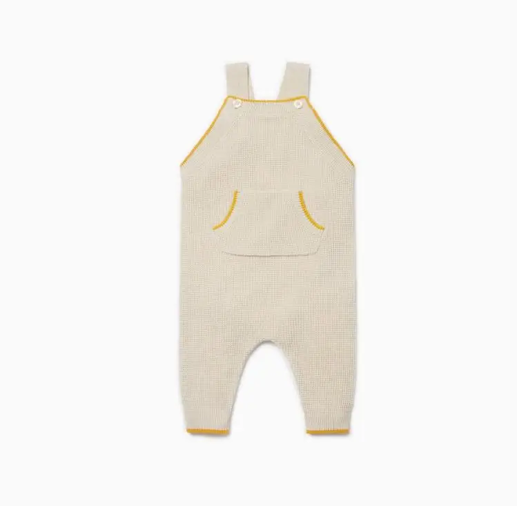 GOTS GRS Certified Kids Clothing Organic Cotton Baby Romper Solid Soft Baby Overalls