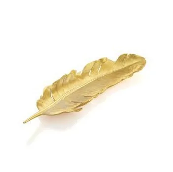 Simple Shiny Large Banana Leaf Design Aluminum Tray for Hotel and Home Use