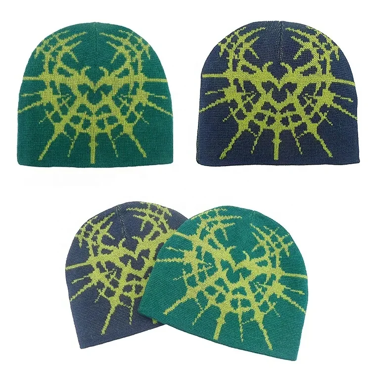 High quality Winter warm knitting beanie hats with Custom label embroidery logo satin lined golf knitted silk